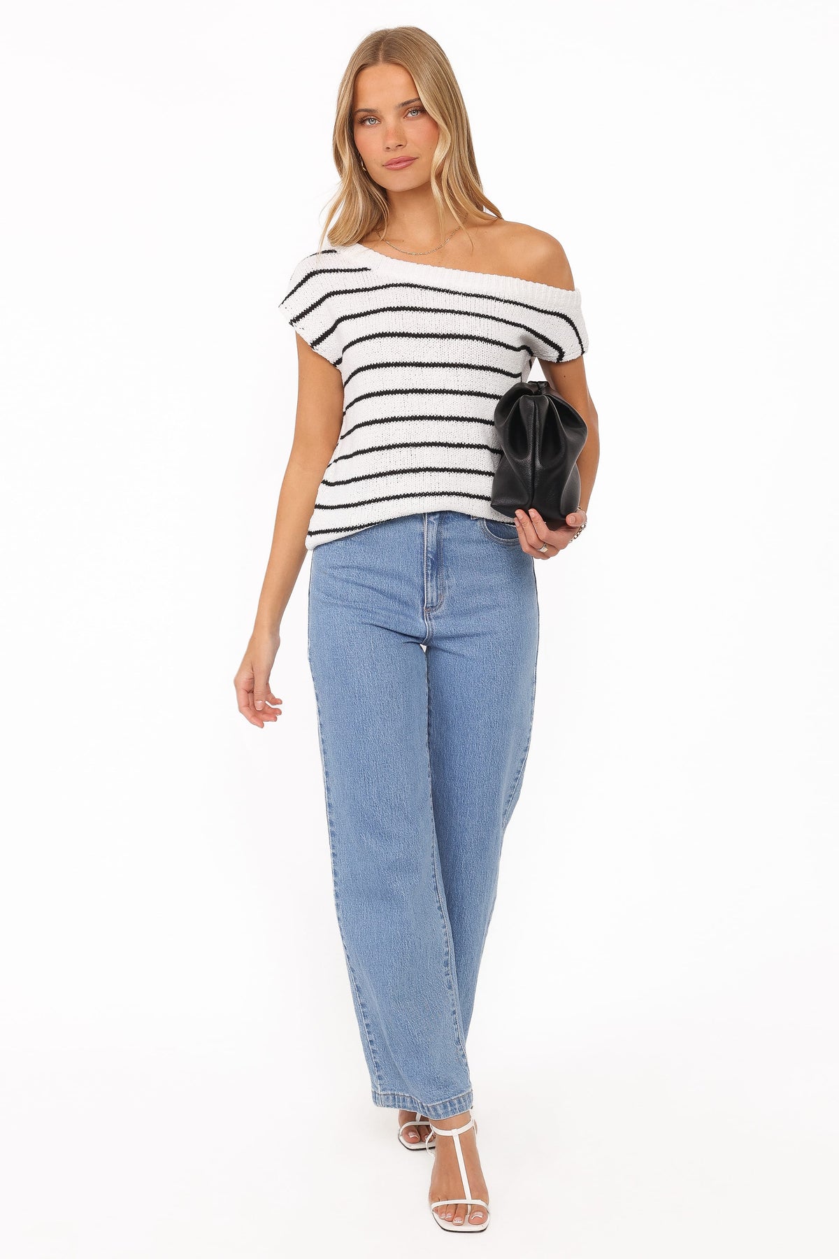Coco Knit Top in White Stripe – view 5 of 6