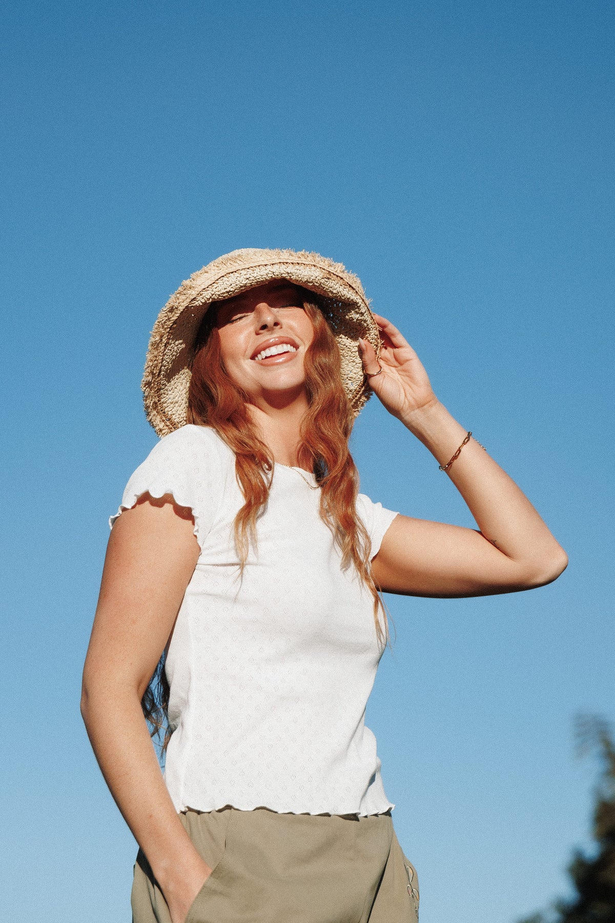 Darla Pointelle Baby Tee in White – view 8 of 8