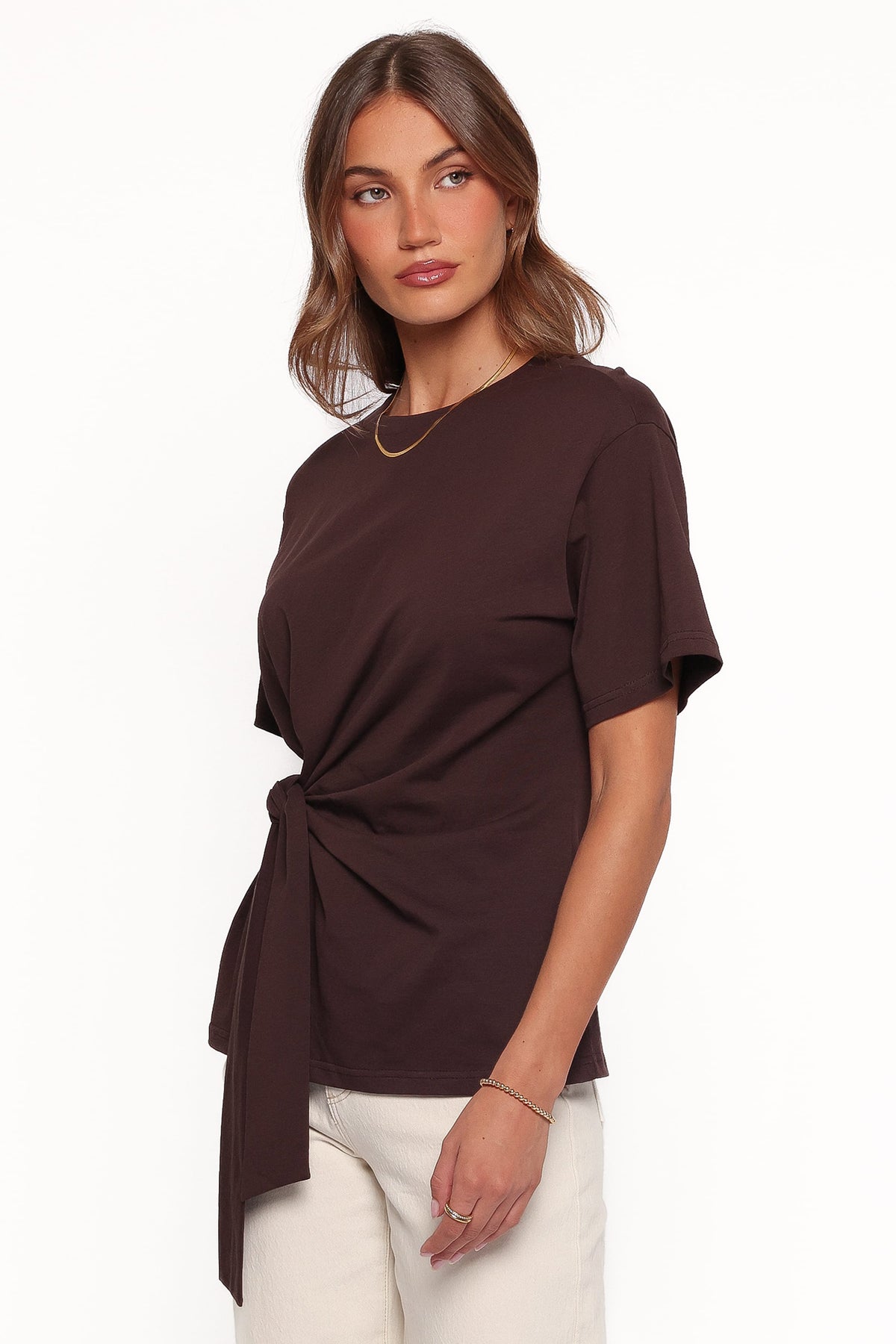 Devina Knot Tee in Brown – view 3 of 6