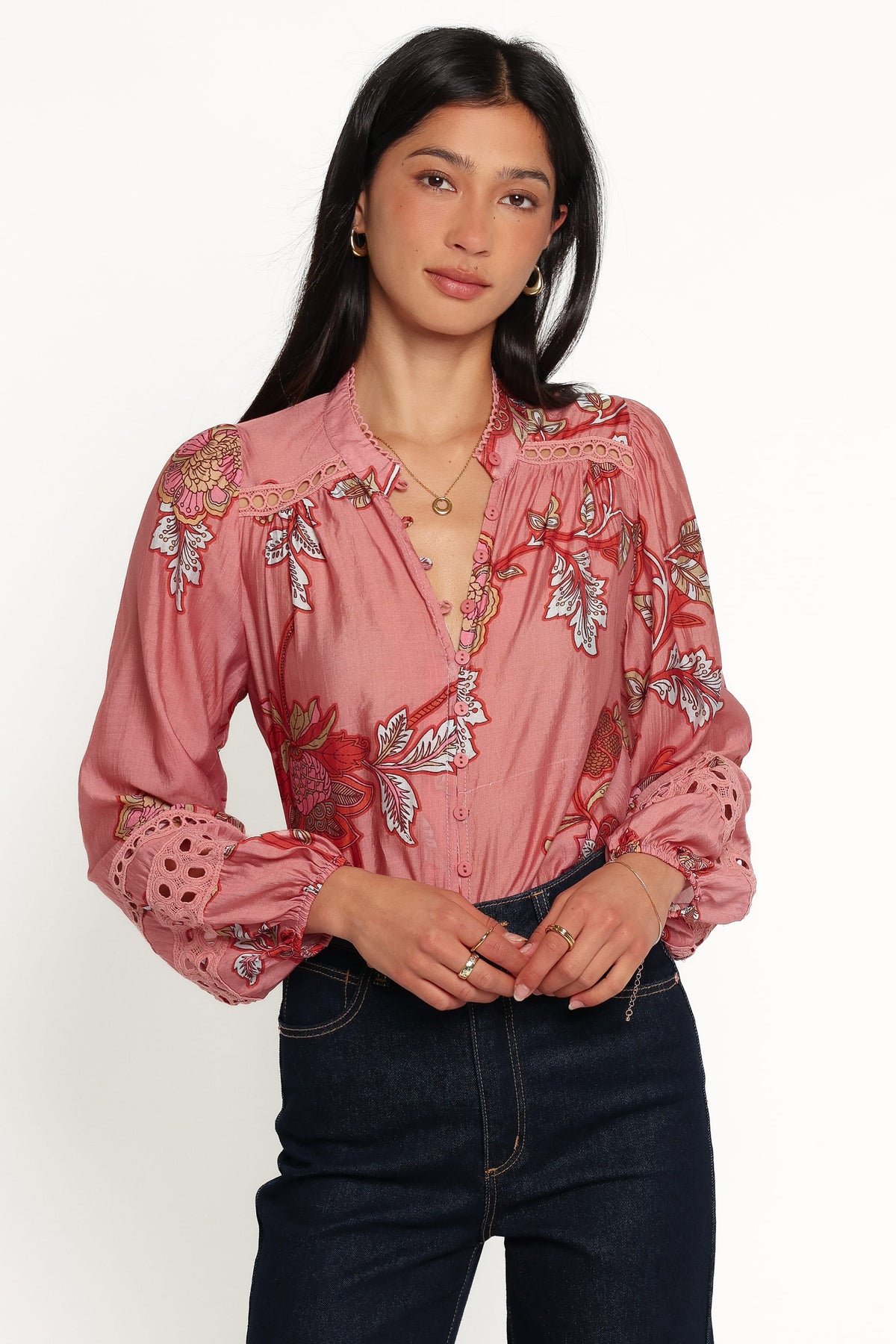 Eugenia Top in Pink Floral – view 6 of 7