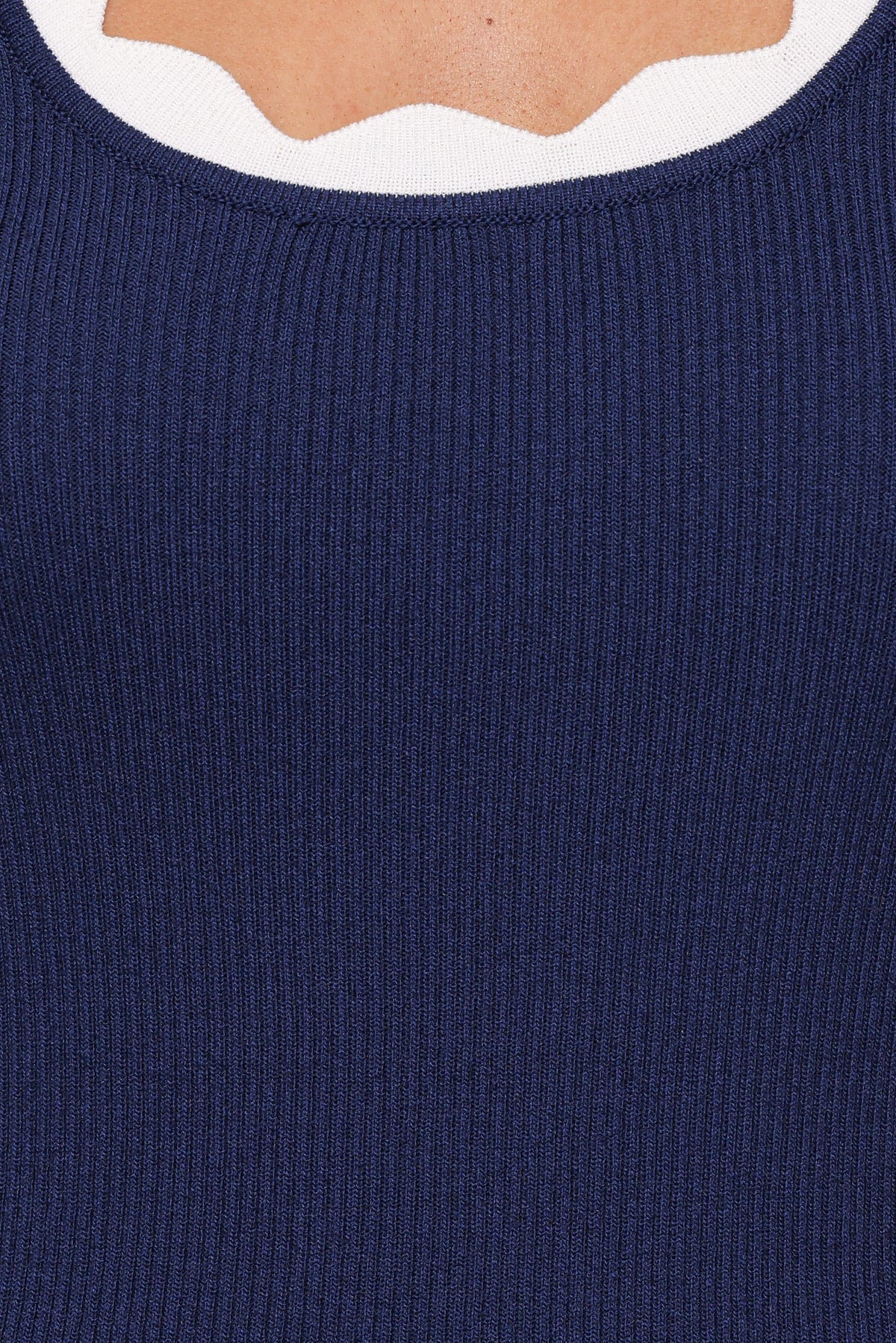 Johnson Scalloped Trim Tank in Navy White – view 6 of 7