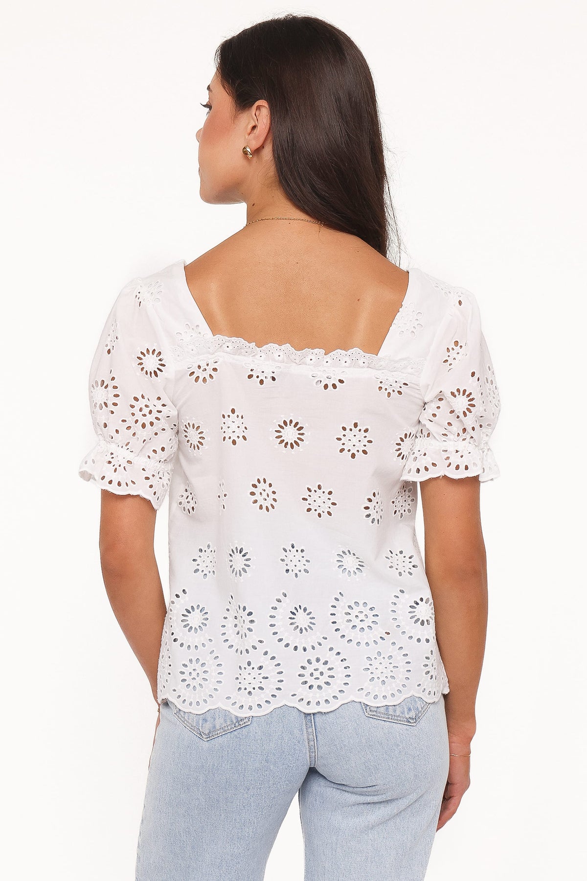 Kairi Eyelet Top in White Broderie – view 4 of 7
