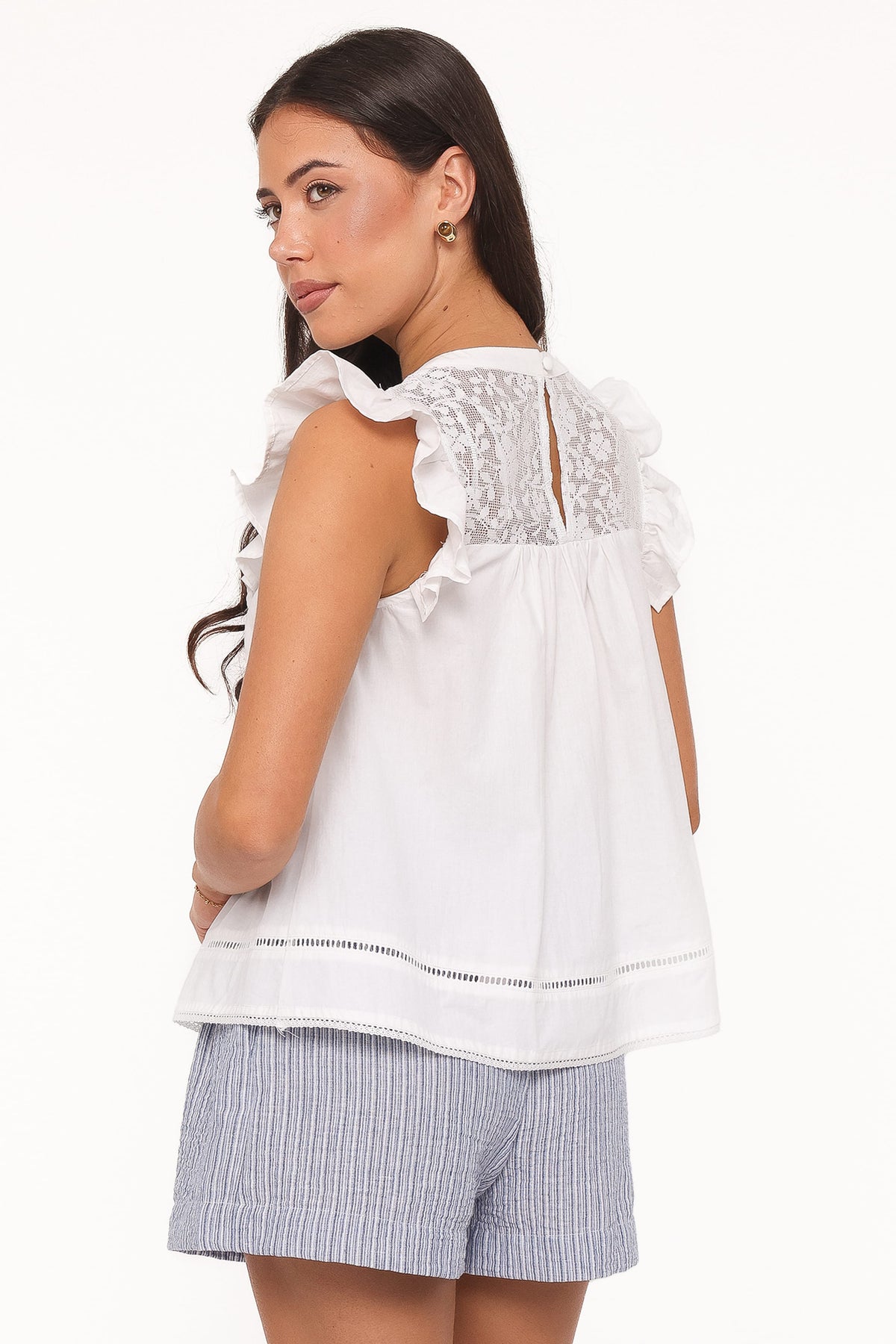 Kiran Ruffle Top in White – view 5 of 8