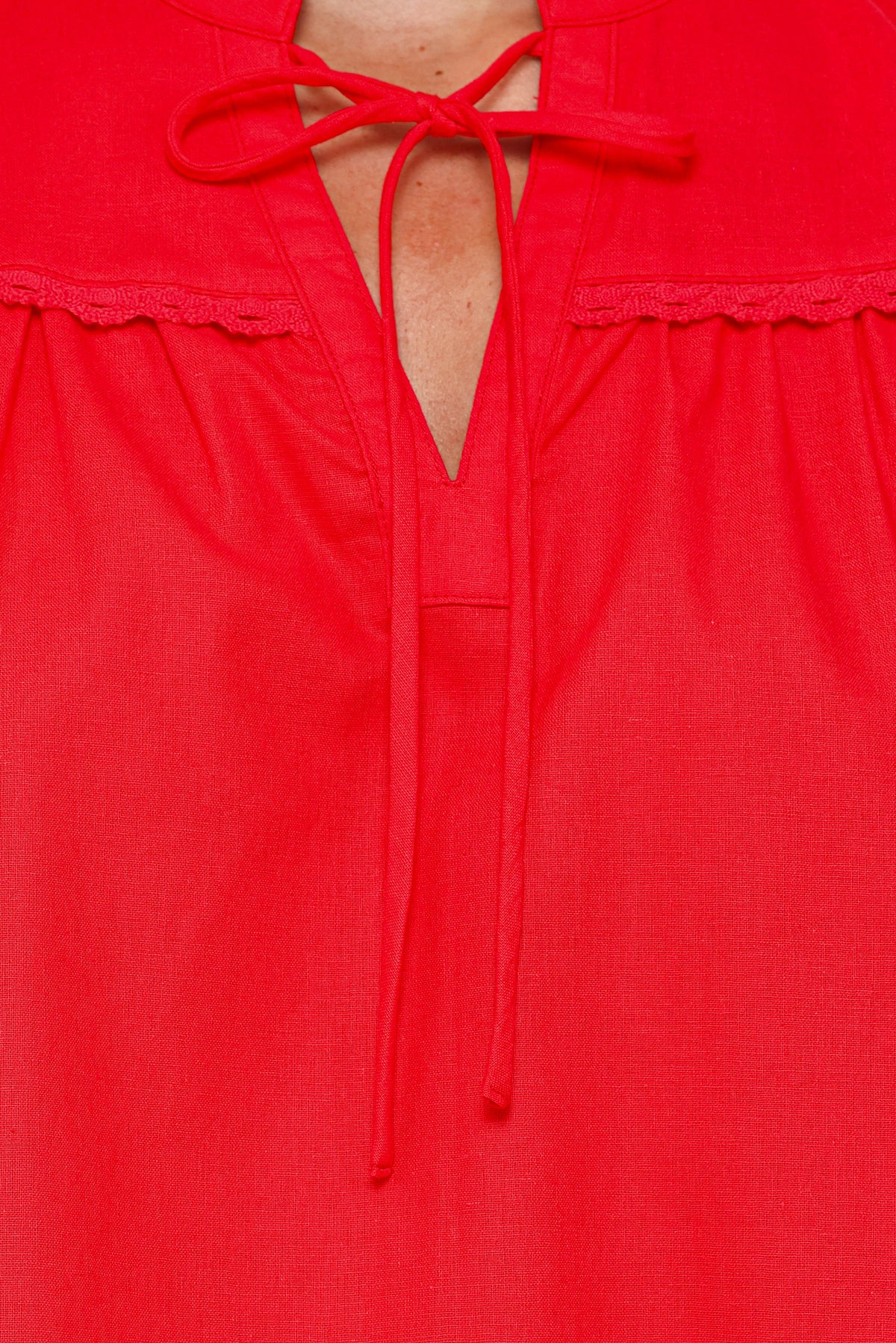 Kylie Flutter Sleeve Top in Red – view 7 of 8