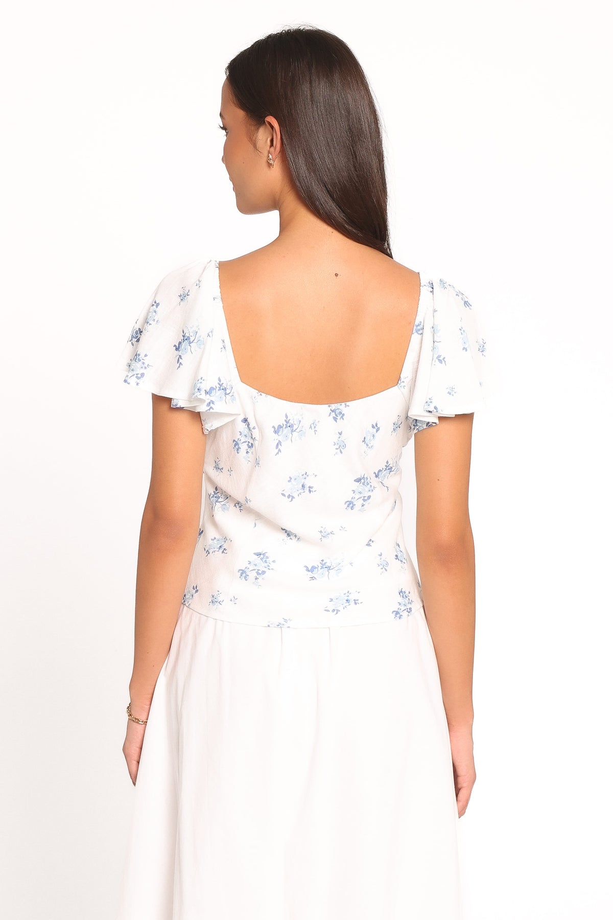 Laeriel Flutter Sleeve Top in Cream Floral – view 4 of 6