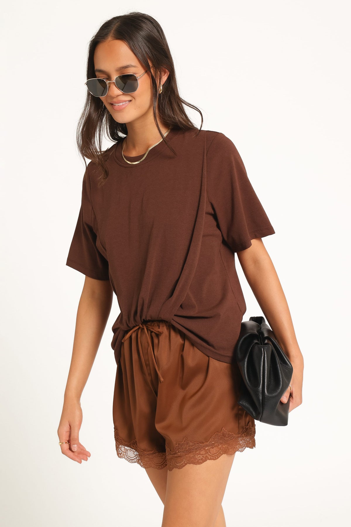 Landon Knit Top in Chocolate – view 1 of 7