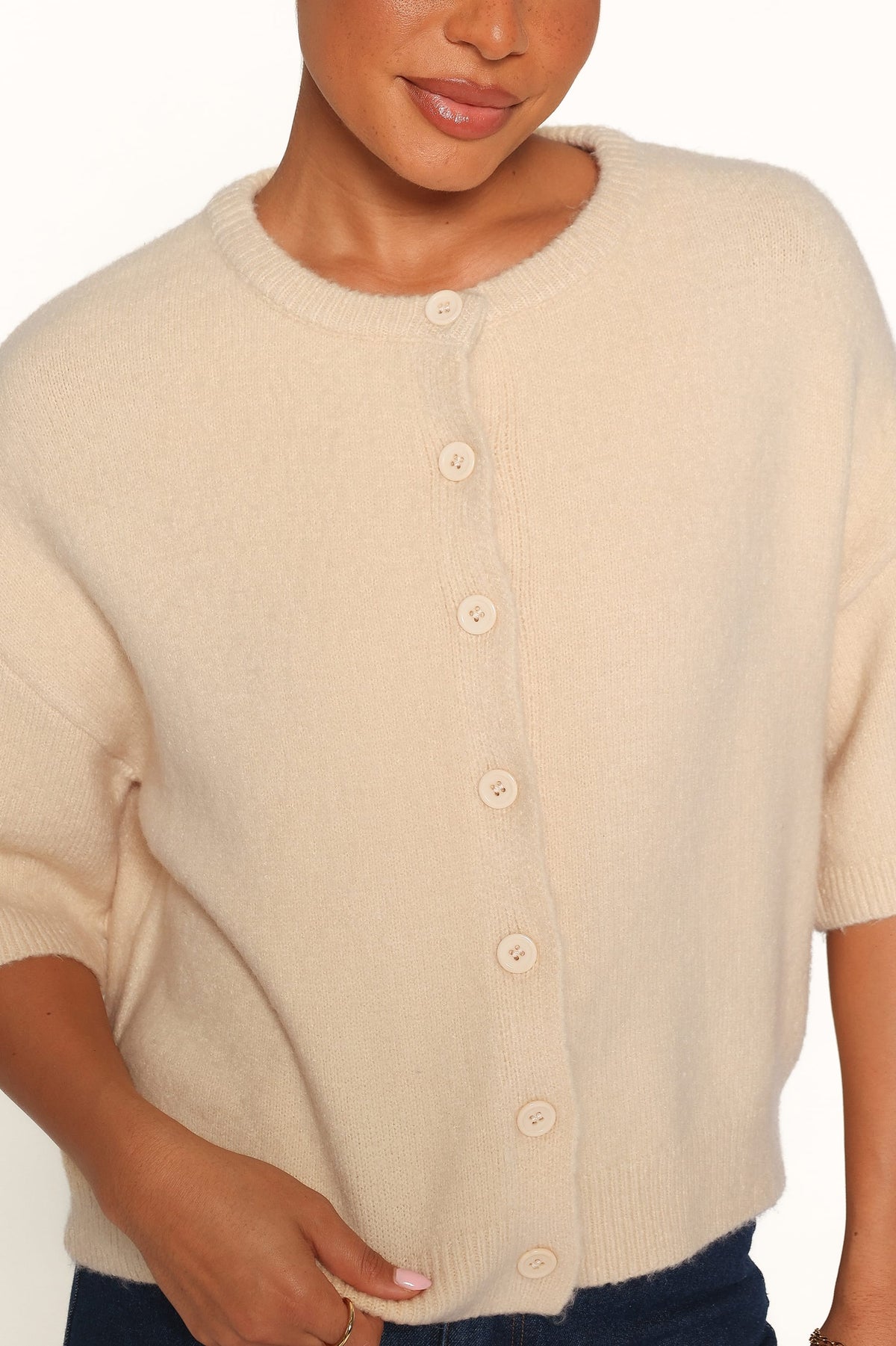 Lilith Knit Top in Beige – view 2 of 6