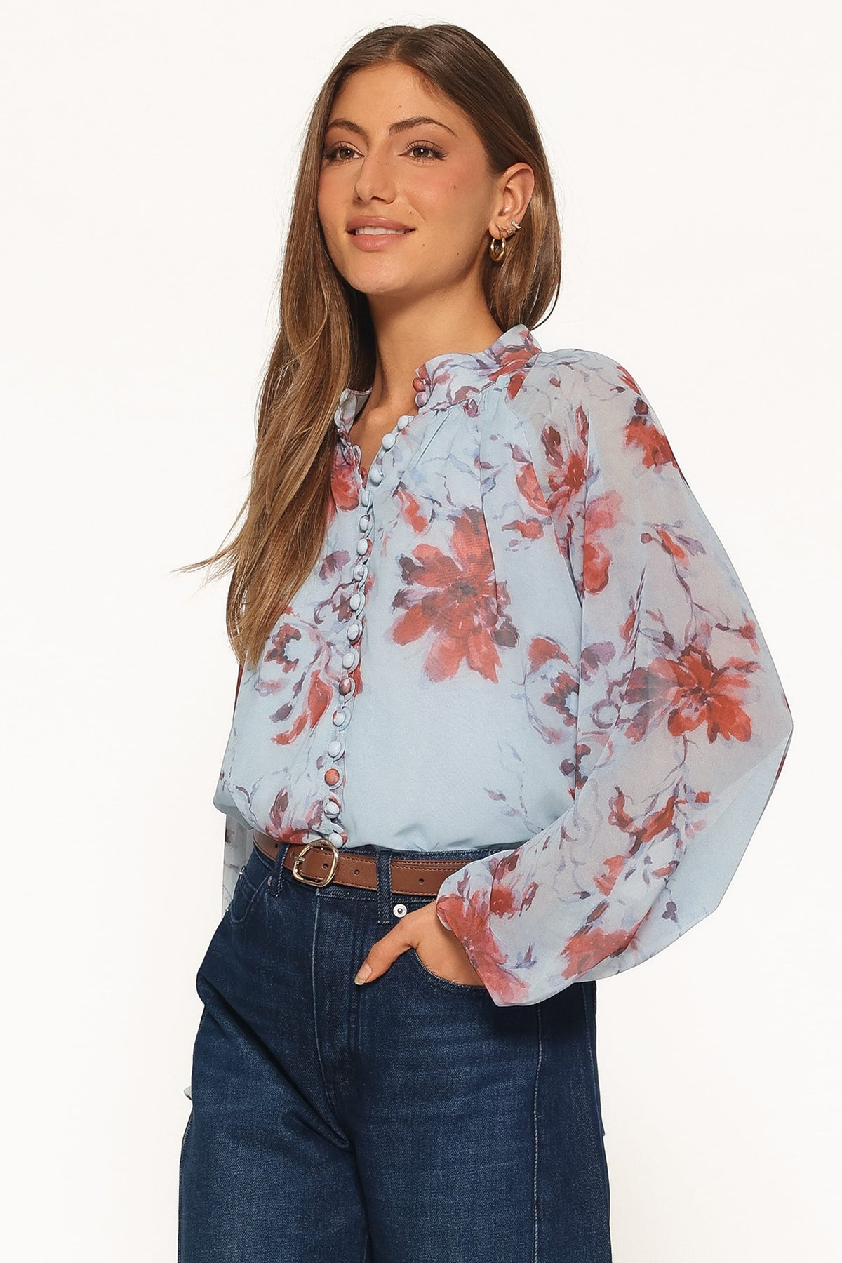 Marni Top in Blue Floral – view 3 of 6