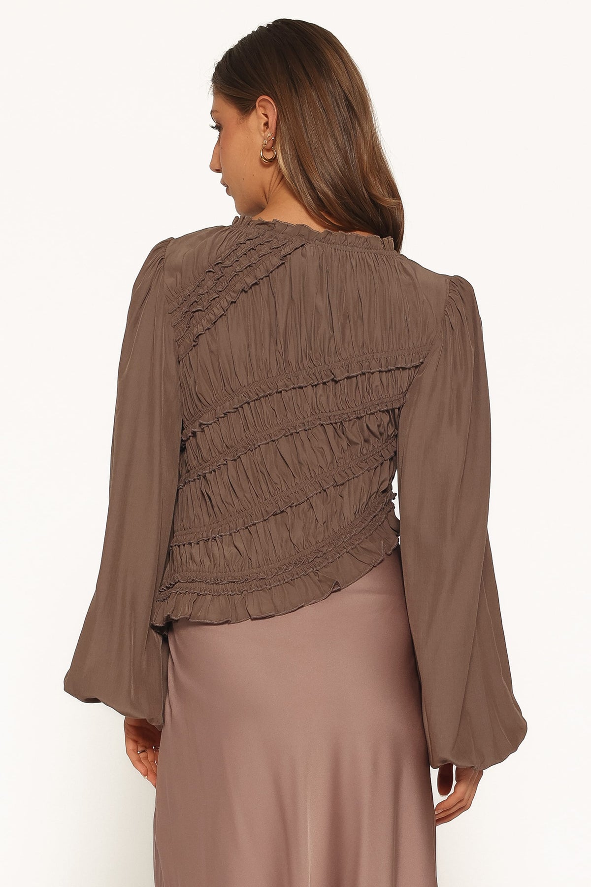 Romee Ruched Top in Brown – view 4 of 6