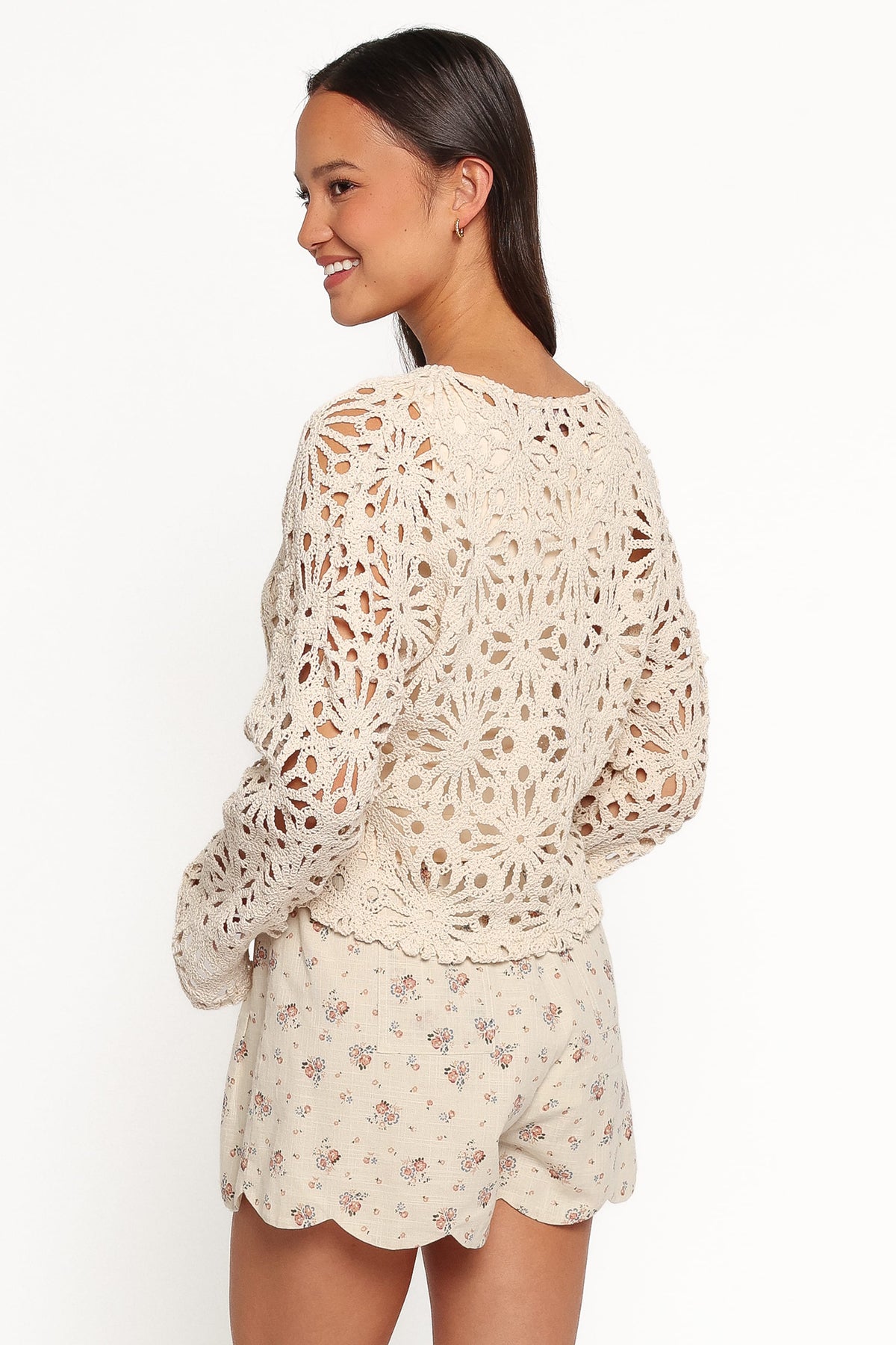 Rowley Crochet Top in Natural – view 4 of 7
