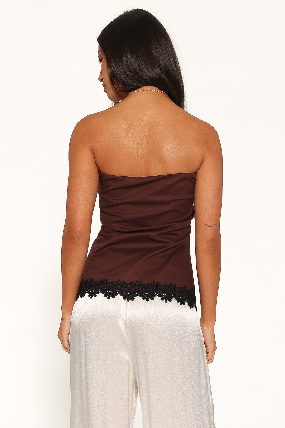 Shiloh Strapless Top in Chocolate – view 4 of 6