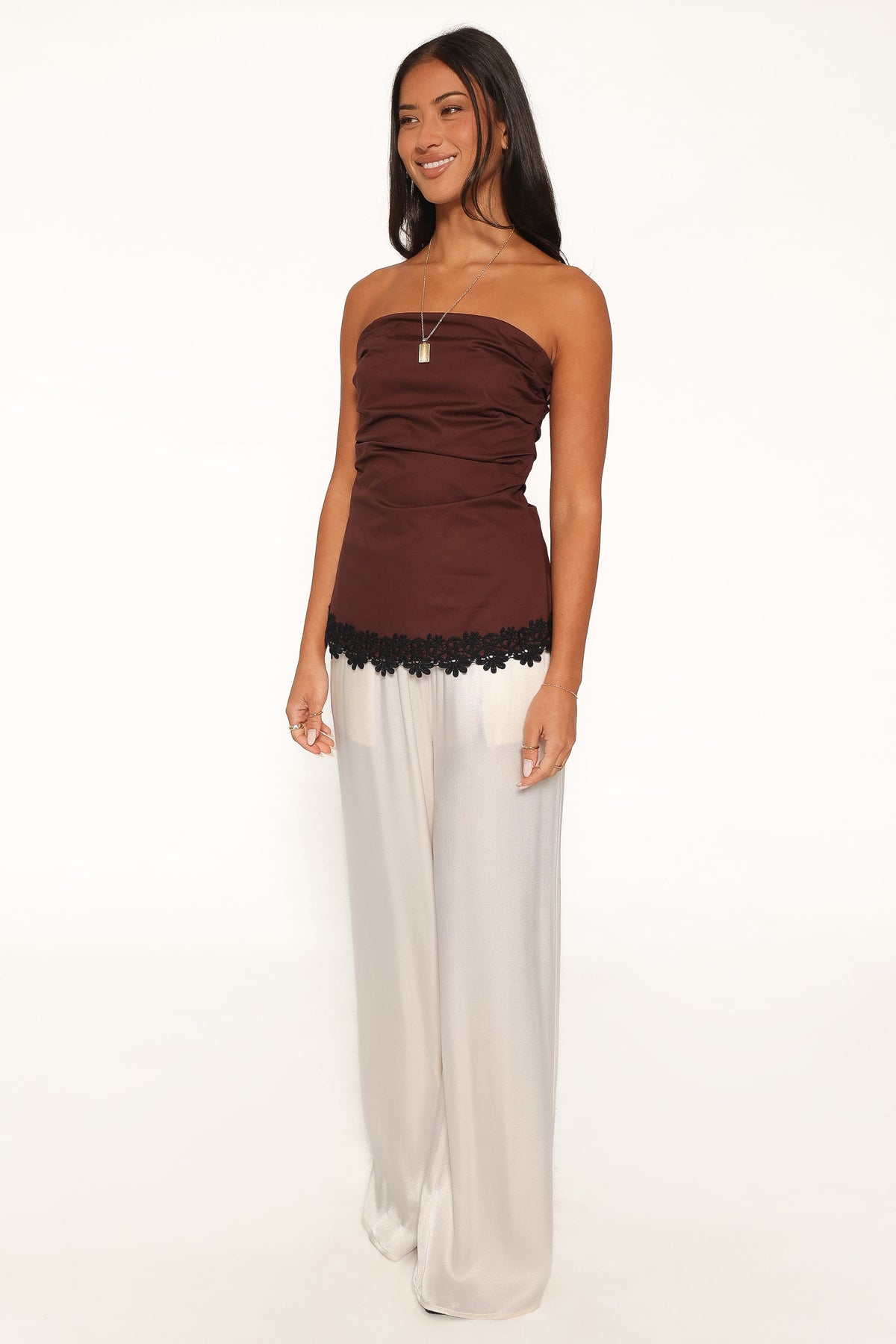 Shiloh Strapless Top in Chocolate – view 5 of 6
