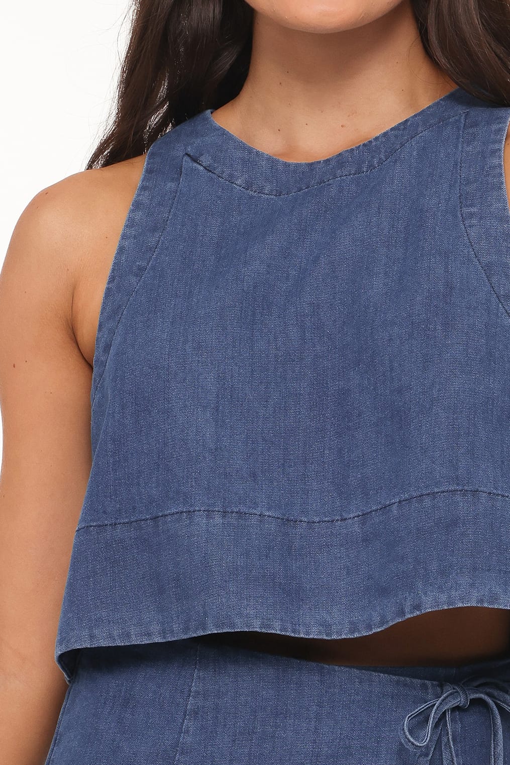Siena Top in Medium Wash Denim – view 2 of 6