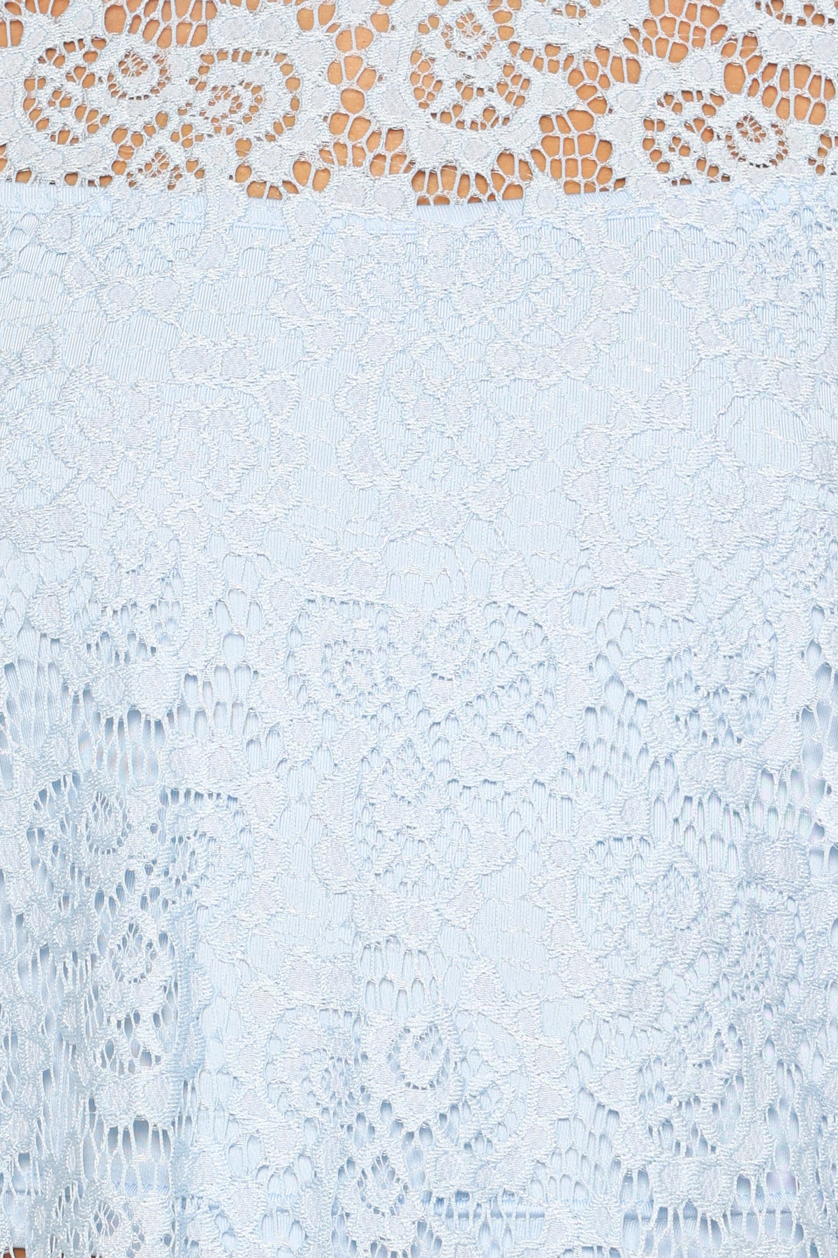 Tia Sheer Lace Tee Top in Light Blue – view 7 of 7