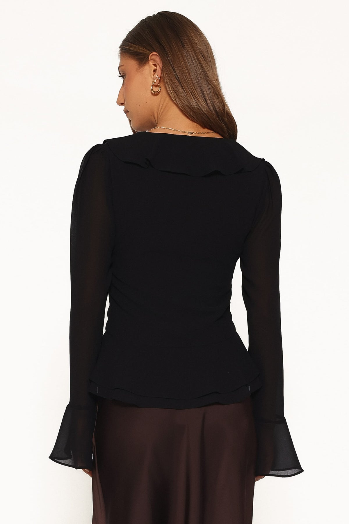 Vilma Ruffle Top in Black – view 4 of 6