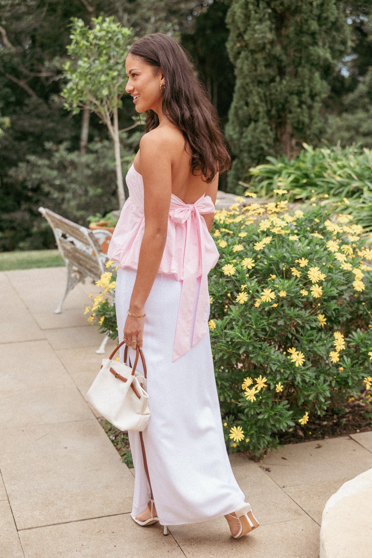 Yvanna Bubble Hem Top in Pink – view 8 of 8