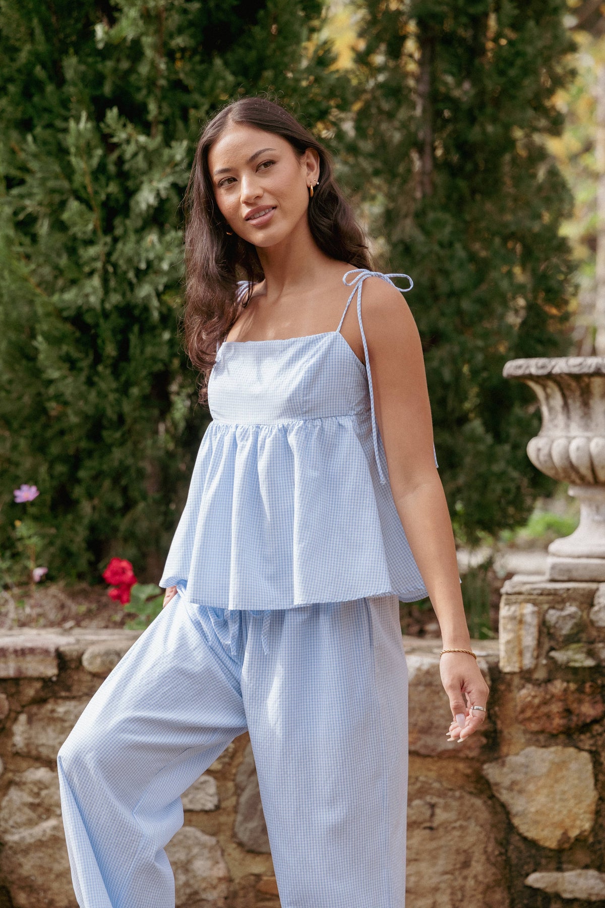 Zephyra Baby Doll Top in Blue Gingham – view 8 of 8